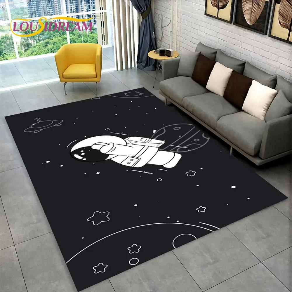 Dywanik z kreskówkowym astronautą kosmicznym 3D, Dywanik do domu, salonu, pokoju dziecięcego, pod sofę, wycieraczka, Mata podłogowa dla dzieci antypoślizgowa