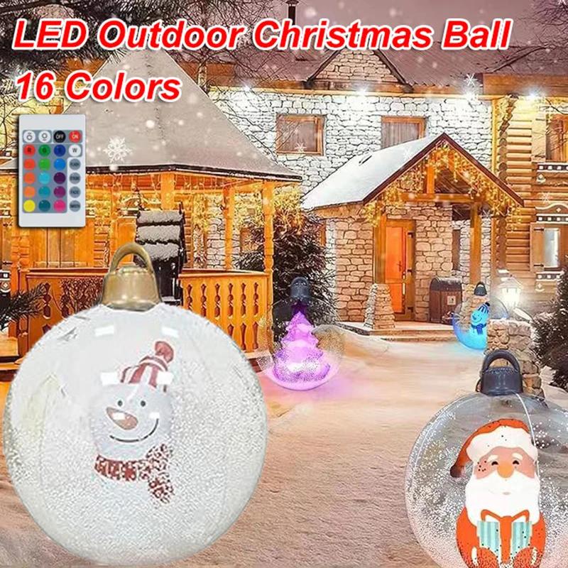 PVC Inflatable Christmas Balls  Giant Light Up Xmas Tree Decorations Outdoor Holiday Yard Lawn Christmas Decoration