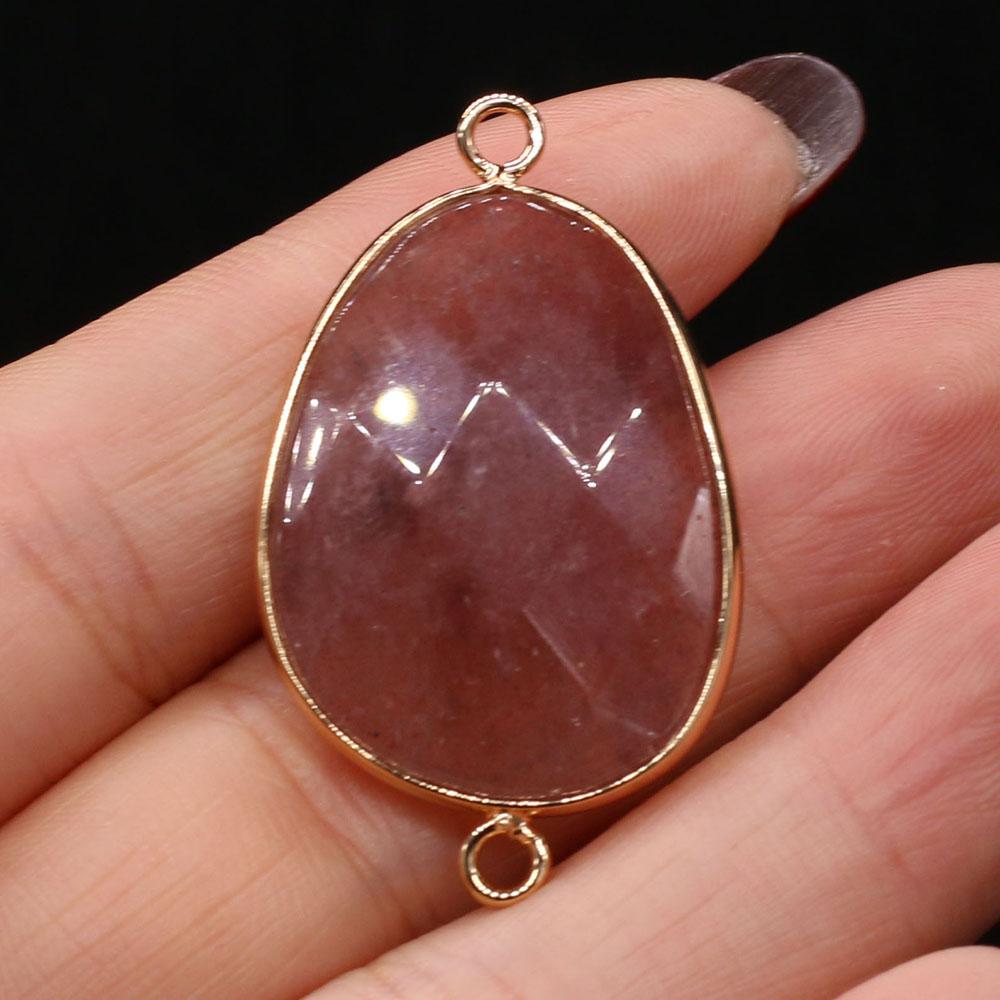 1 Peça, Conector de Cristal de Cura Reiki, Conectores de Pedra Natural Energética Pedras Preciosas para Fazer Joias DIY Acessórios de Colar Pulseira Artesanato