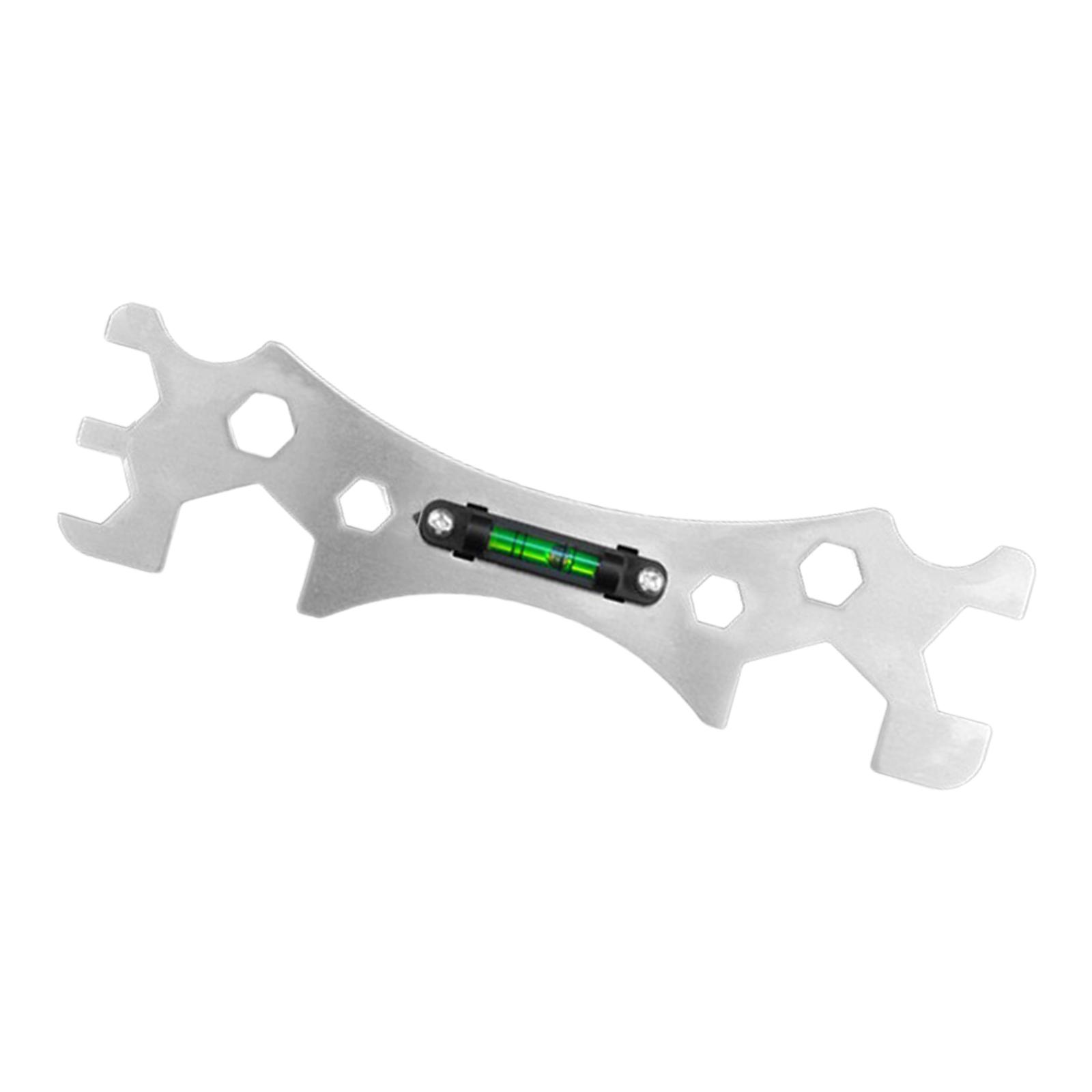 

Многофункциональный гаечный ключ из нержавеющей стали для установки душевого смесителя с уровнем и совместимостью с шестигранными винтами B