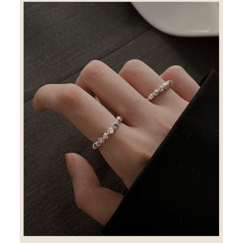 Minimalist Geometric Sterling Adjustable Ring Women Men Vintage Style Stackable Finger