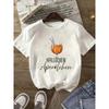 Unisex Kurzarm T-Shirt Mit Orangefarbenem Grafik Hallochen Aperol Spritz Print Weiß Passform Sommer Ärmel Harajuku Streetwear