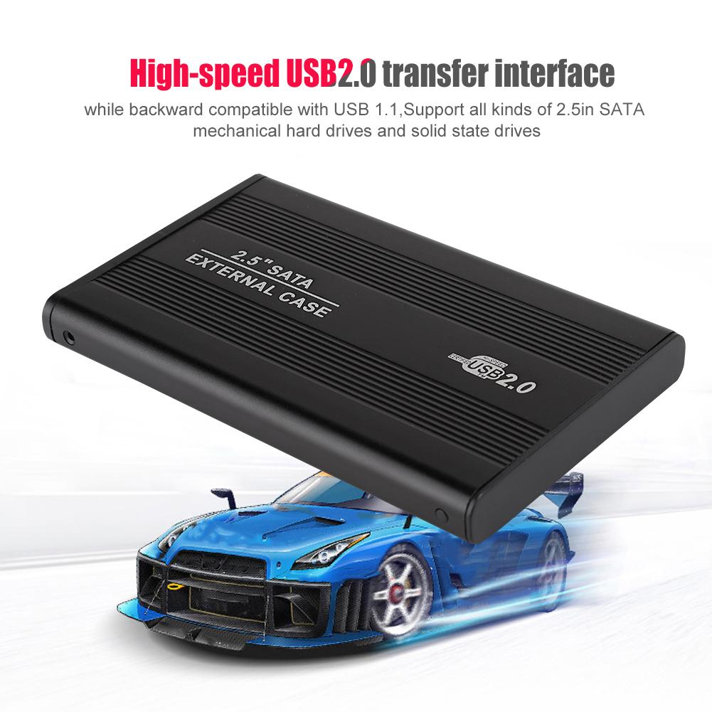 2,5-calowa obudowa dysku twardego ze stopu aluminium, zewnętrzna obudowa, USB 2.0, SATA, akcesoria komputerowe (Nie Inclube