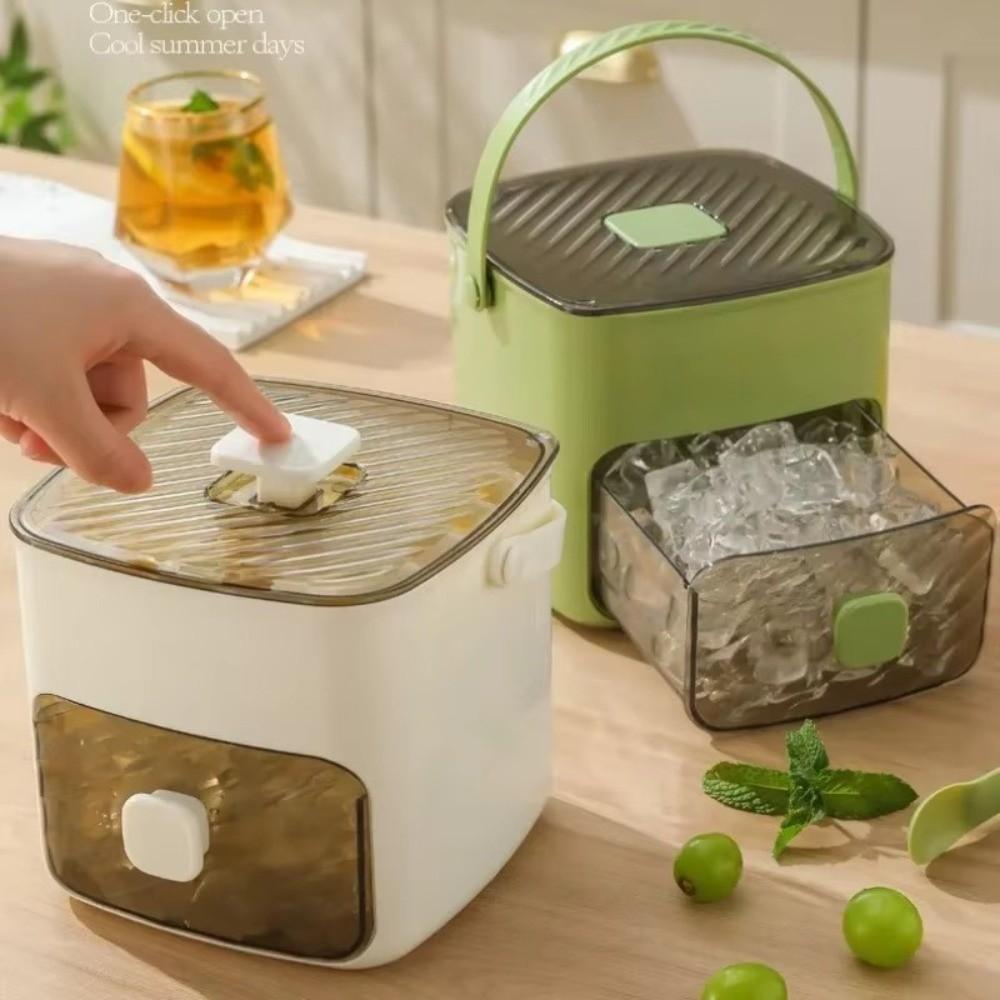 Large Capacity Ice Cube Mold with Easy-press Lid Press Ice Cube Tray  Refrigerator Storage
