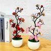 1 Piece Artificial Plum Blossom Potted Plants Simulation Small Bonsai Office Desktop Ornaments Home Decoration