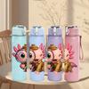 1PC Magnifying Glass Boy Character Pattern 750ml Color Plastic Sports Water Bottle Leakproof Flip Straw Lid Suitable for Sports Office Home Use