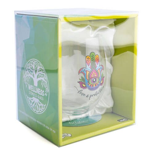 Tallulah Wellness Stemless Glass (Hamsa)