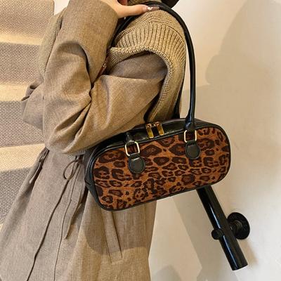 Small Leopard   Leather Tote Bags for Women New Autumn Winter Vintage Trend Korean Fashion Luxury Bags