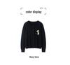 Women's 100% Cashmere Elephant Pattern Round Neck Cardigan Sweater
