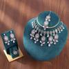 Luxury Water Drop Pendant Necklace With Pearl Tassel Earrings And Rhinestone Set For Women
