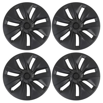4pcs 19in Wheel Hub Cap Matte Black Anti Scratch Stylish Cool Replacement for Tesla Model Y 2020 To 2023