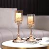 European Crystal Flower Metal Candle Holder, Vintage Romantic Candlelight Decor Stand
