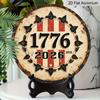 2D Flat, 1pc Round 1776-2026 USA 250th Anniversary Aluminum Hanging Sign, Retro Distressed Patriotic Metal Wall Decor, Perfect for 4th of July