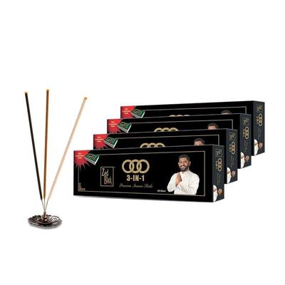 Zed Black 3 em 1 Pacote Mensal Incenso Varetas Pacote de 4 Varetas de Aroma de Longa Duração para Casa e Meditação