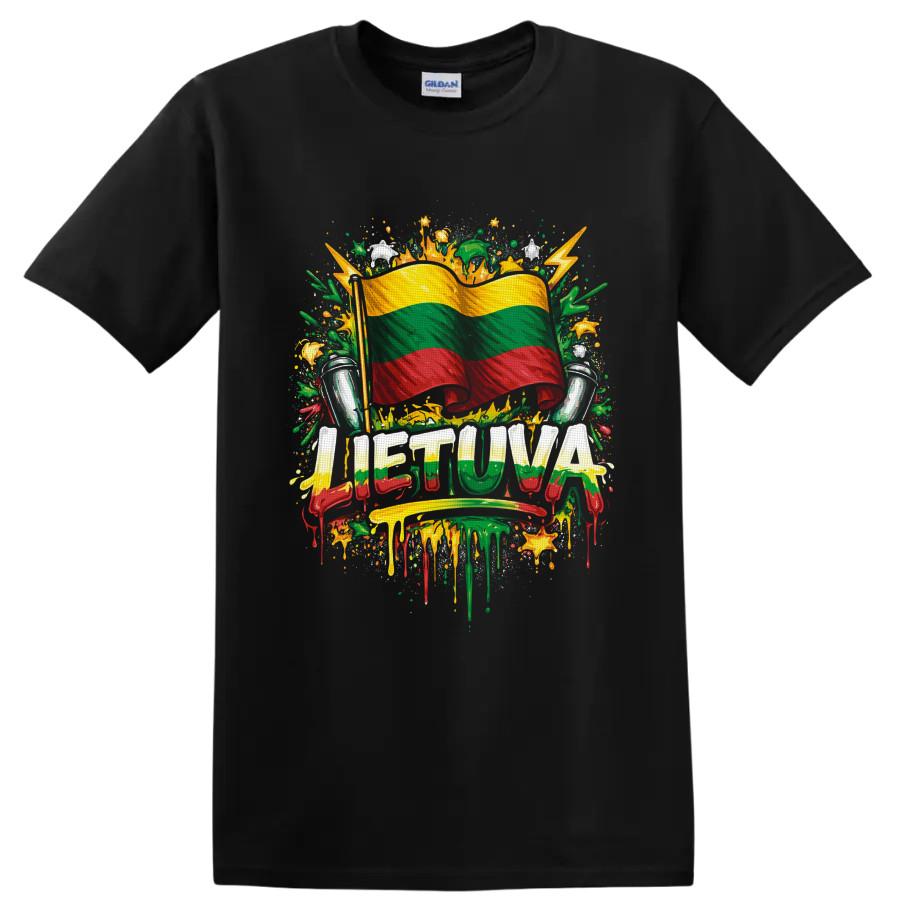 Lithuania Flag T Shirt Patriotic Grunge Paint Splash National Pride Tee Gift