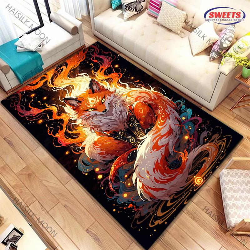 

New Arrive! Colorful Fox Myth Carpet Livingroom Bedroom Office Area Rug Computer Room Game Room Non-slip Decorative Mat Gifts 40x60cm