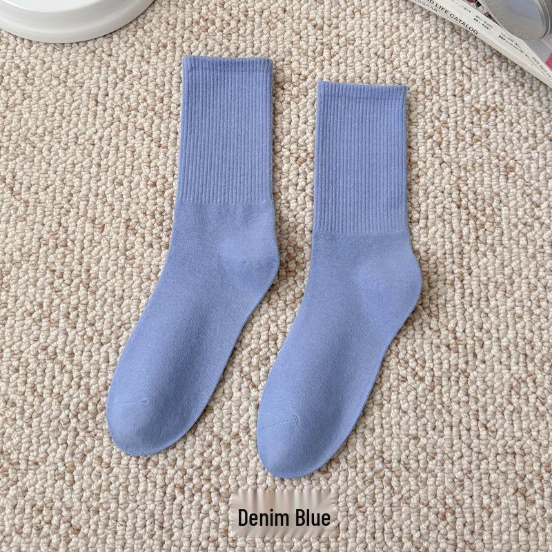 

Красочные женские гольфы до колена конфетных цветов - Трендовые, Всесезонные, Средней высоты, Простые танцевальные хлопковые носки One Size