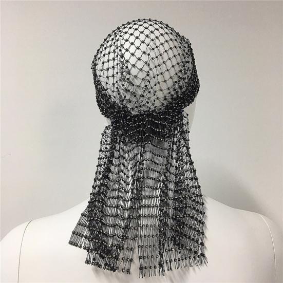 Strass Pirathatt Elastisk Snood Skjerf Lue Maskeradeball Cosplay-arrangementer Nett Hullet Ut Hodeskjerf