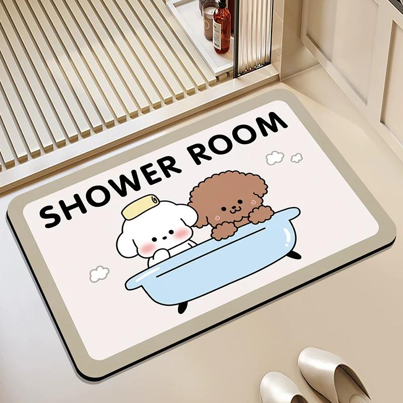Bathroom Diatomaceous Earth Waterproof Door Mat, Household Absorbent Mat, Non-Slip Mat for Bathroom Entrance
