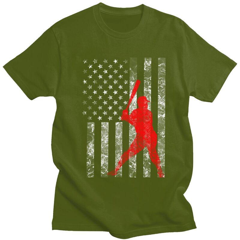 Custom American Baseball Tshirts for Men Short Sleeves Casual T Shirt Tshirts Loose Fit Pure Cotton Tees Gift Idea