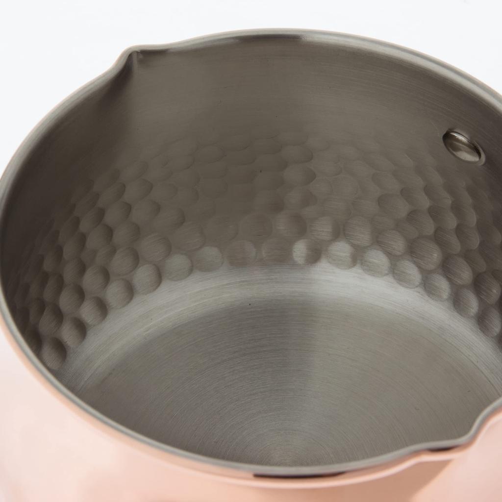 Nagao Tsubame-Sanjo Pure Copper Milk Pan, 700ml, with Polishing Agent, Made in Japan