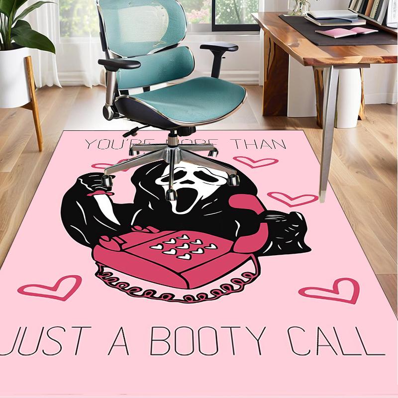 Ghostface Greetings Poster Office Rug Chair Mat, Game Carpet, Suitable for Front Door, Bedroom, Living Room, Desk, Holiday Gift