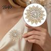 Sunflower Brooch Pin Sparkling Rhinestone Brooch, Golden Plated Floral Lapel Alloy Flower Pin, Dainty Clothing Jewelry Accessory for Women Girls