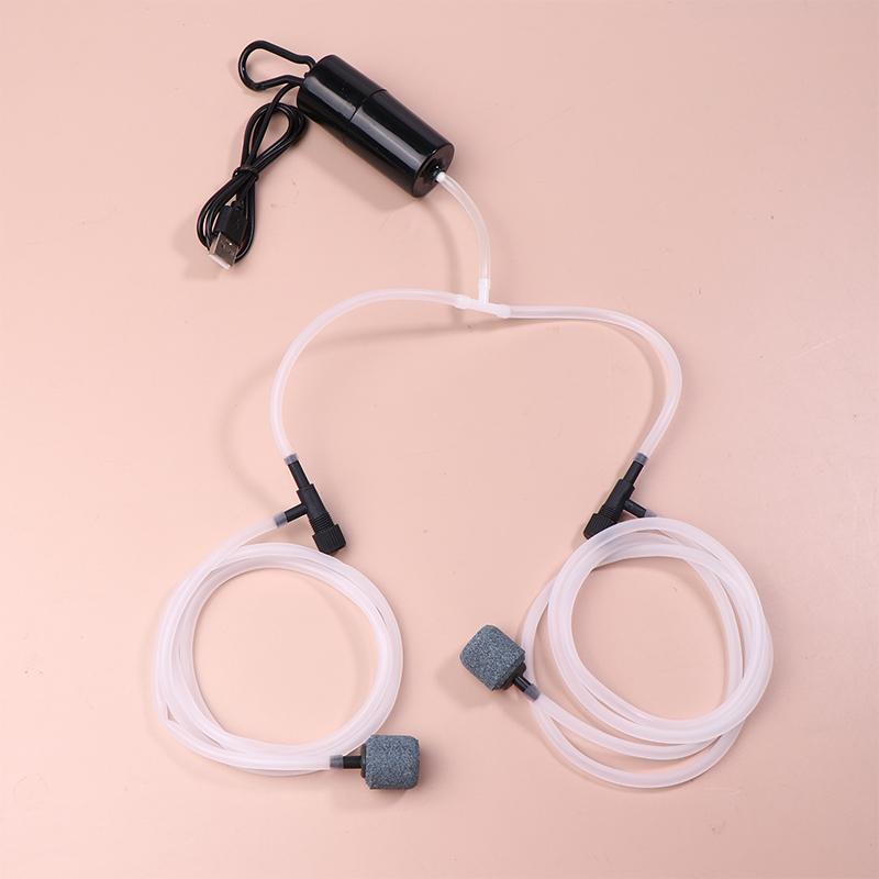 Aquarium Usb Oxygen Air Pump Fish Tank Portable Dual-Hole Silent Air Compressor Aerator Portable Mini Small Oxygenator
