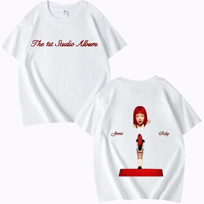 Kpop Jennie Ruby The 1st Studio Album Merch T-shirt Men Women 2026 NEW Fashion Cotton Short Sleeve Print Summer Unisex Tops