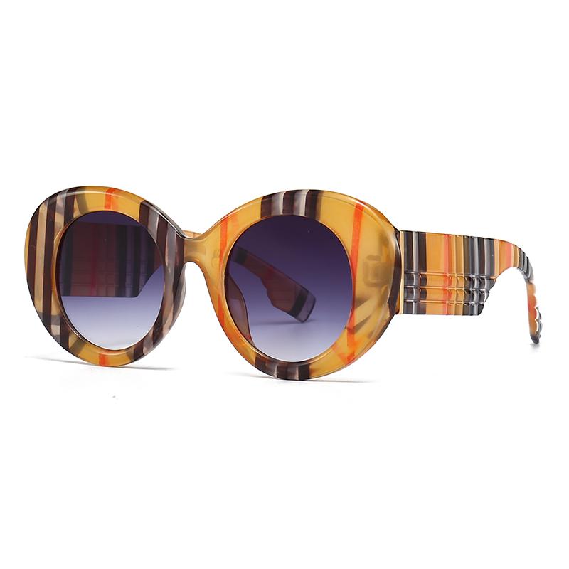 Large Frame Round European And American Street Style Ins Colorful Sunglasses Trendy Retro Catwalk Sunglasses