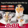 Yaokang Disposable Double-Skin Milk Pudding Cups - Food Grade Plastic Bowls and Plates