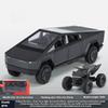 1/32 Tesla Cybertruck Pickup Alloy Diecast Model Car Sound & Light Hobbies Collection Display Decoration Children's Toy Ornaments Gift