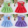 Bichon Pomeranian Corduroy Dress with Leash Attachment for Small Dogs - Spring/Summer Outfit