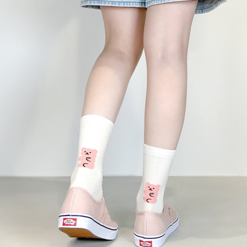 YELLOWSOCKS [YELLOWSOCKS] BACK POINT CREAM PINK Back Point Cream Pink