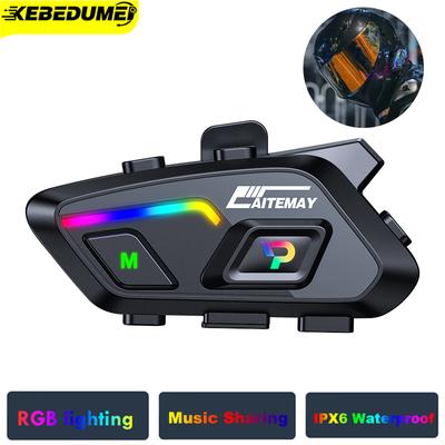Kebidumei P20 Motorcycle Bluetooth 5.3 Helmet Headset Wireless Hands-free Call Waterproof Earphone Music Player Speaker for Moto
