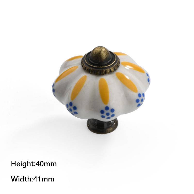 Vintage Ceramic Pumpkin Cabinet Knob Drawer Furniture Handles Dresser Door Pulls Wardrobe Closet Cupboard Hardware Accessories