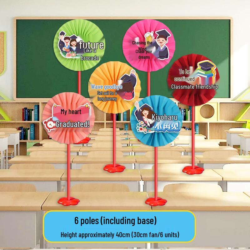 Motivational Paper Fan Decor for Exam Success - Classroom & Home