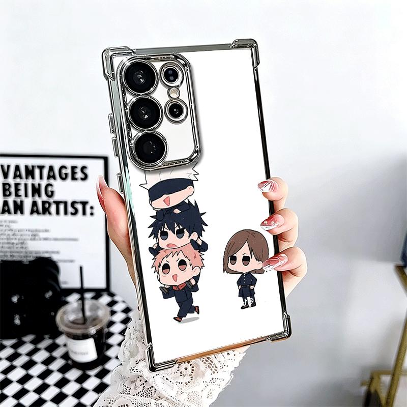 

Cartoon Cute JUJUSU Anime Soft Phone Case For Samsung Galaxy S26 Ultra S25 Edge S24 FE S23 Plus S22 S21 + S20 Plating Anti-Fall Samsung S22 Plus