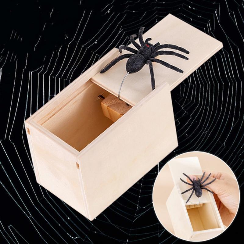 Trick Spider Grappige Scare Box Houten Verborgen Box Kwaliteit Prank Houten Scare Box Leuk Spel Prank Trick Vriend Kantoor Speelgoed