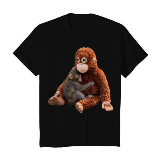

Monkey Team Punch T-Shirt Round Neck Short Sleeve T-Shirt Loose Fit Cute Macaque XL