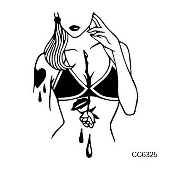 Waterproof Hand-Painted Dark Tattoo Stickers - Little Fresh Disposable Face Tattoos 60*60mm