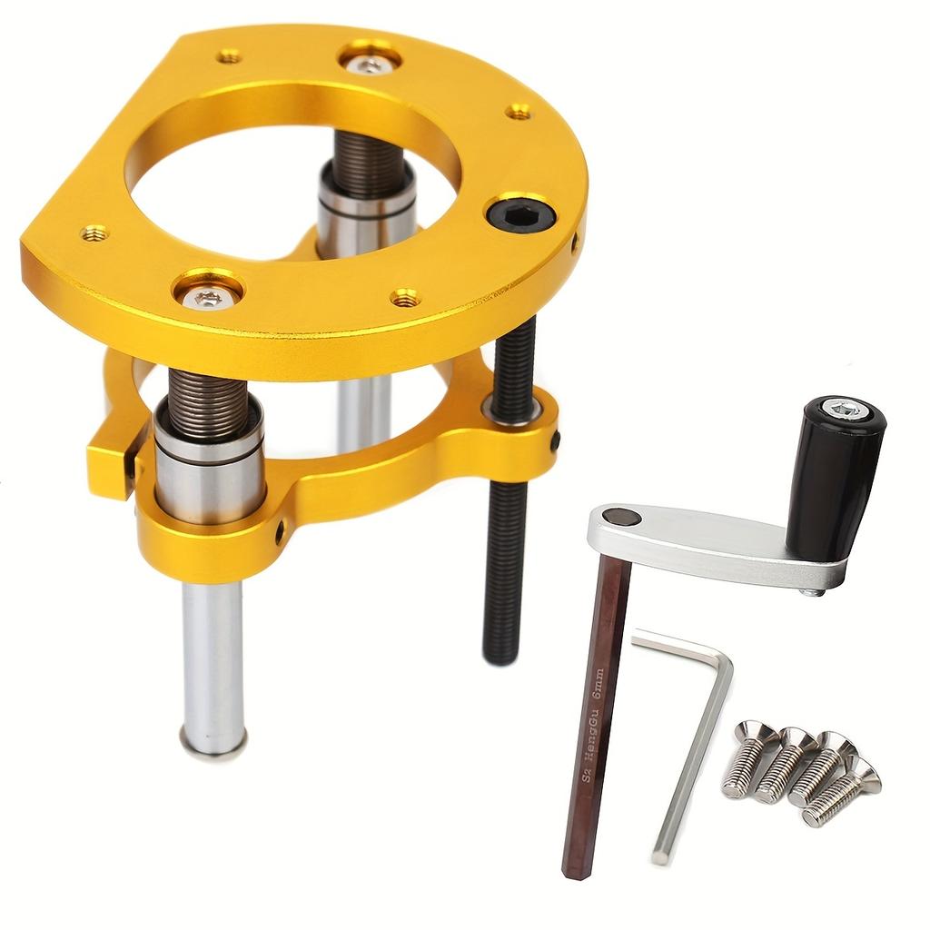 Gold Aluminum Router Table Insert Plate With Lift Base For Woodworking Benches Table Saw 65mm Motors Trimmer Engraving Machine