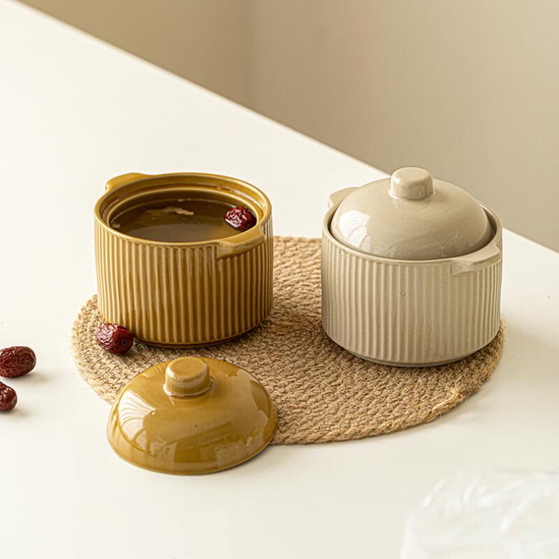 Personal Ceramic Stew Pot with Lid