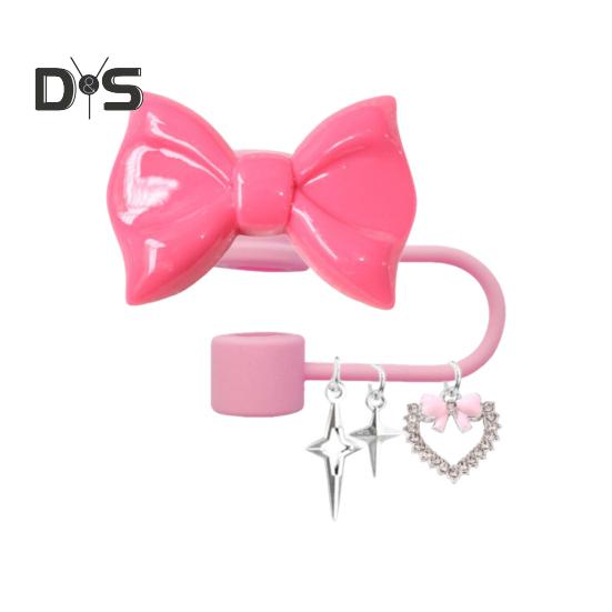 

Крышки для соломинок с бантом для стаканов 30 и 40 унций, силиконовые наконечники для соломинок, крышки для соломинок, защитные насадки для питьевых соломинок, аксессуары для стаканов 0,4 дюйма