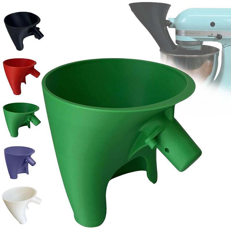 Flour Funnel Stand Mixer Attachment For Kitchen Aid Artisan Ksm150 Tilt-Head Plastic Powder Funnel With Easy-Pour Diameter