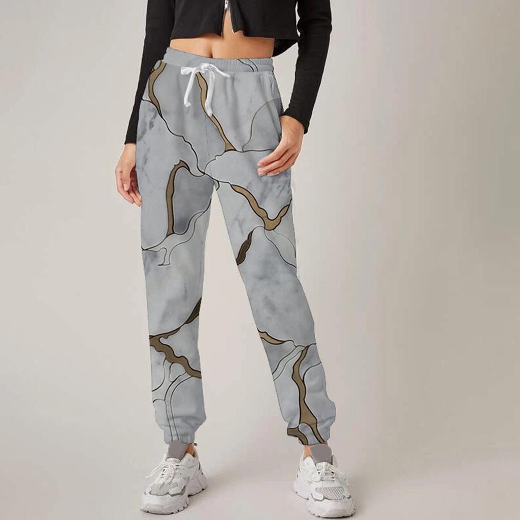 Womens Casual Fashion Printed Loose Digital Printed Wide Leg Pants Pants