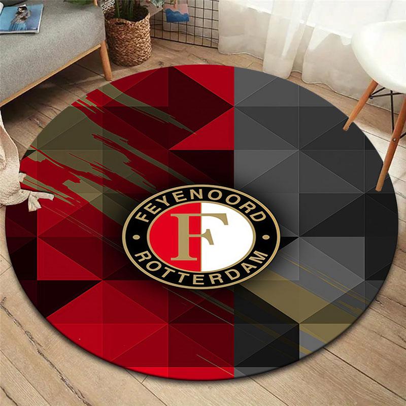 Feyenoord Round Area Rug,Carpet Rug for Living Room Bedroom Sofa Playroom Decor,Non-slip Floor Mat