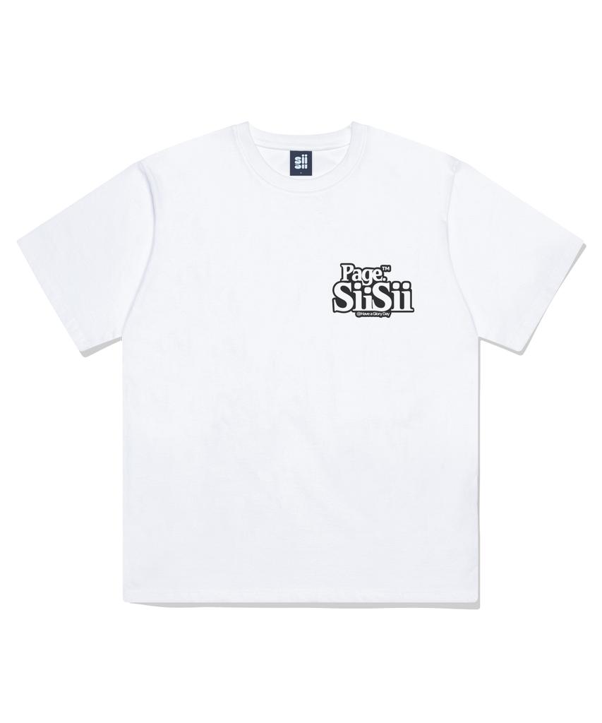 PAGESIISII Basic Small Logo Print Short Sleeve T-Shirt White