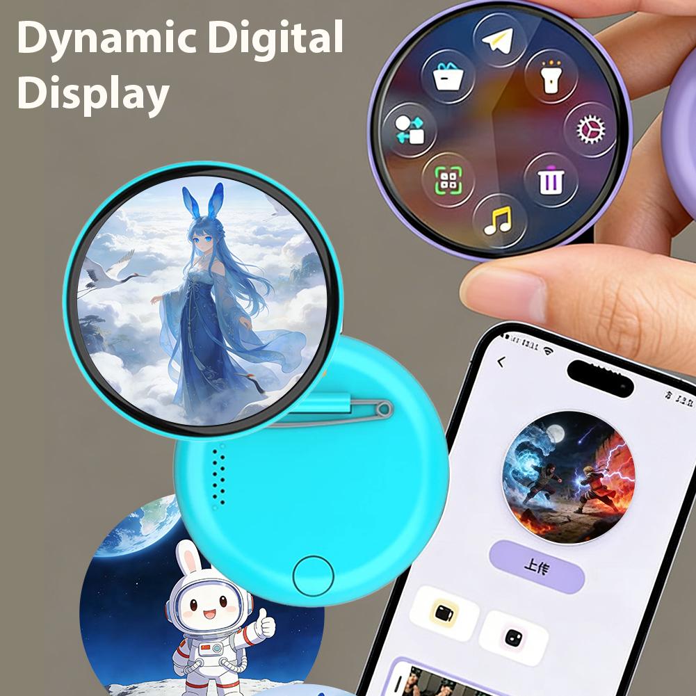 Bluetooth Pixel Led Badge Smart Digital Badge Pin With App Control Custom Gif Display Moving Text Name Tag For Anime Backpacks