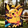 1PC Pikachu Electric Outdoor Flannel Throw Blanket - HD Printed Lightweight Soft Warm All-Season Blanket for Sofa, Bed, Travel, Camping 070